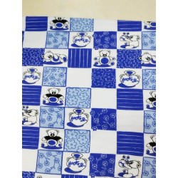Misie Z Niebieskim Akcentem - Interlock - 100% bawełna 180g/m2 Misie Z Niebieskim Akcentem - Interlock - 100% bawełna 180g/m2